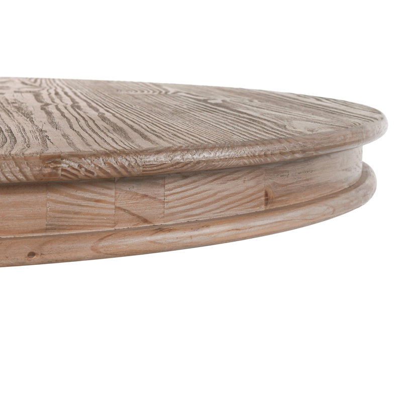 Beatriz Round Pine Wood Dining Table, Rustic Taupe