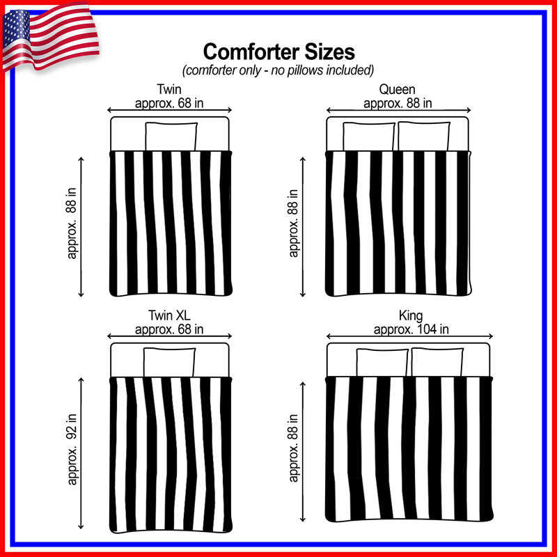 Black White Stripes Comforter, Twin