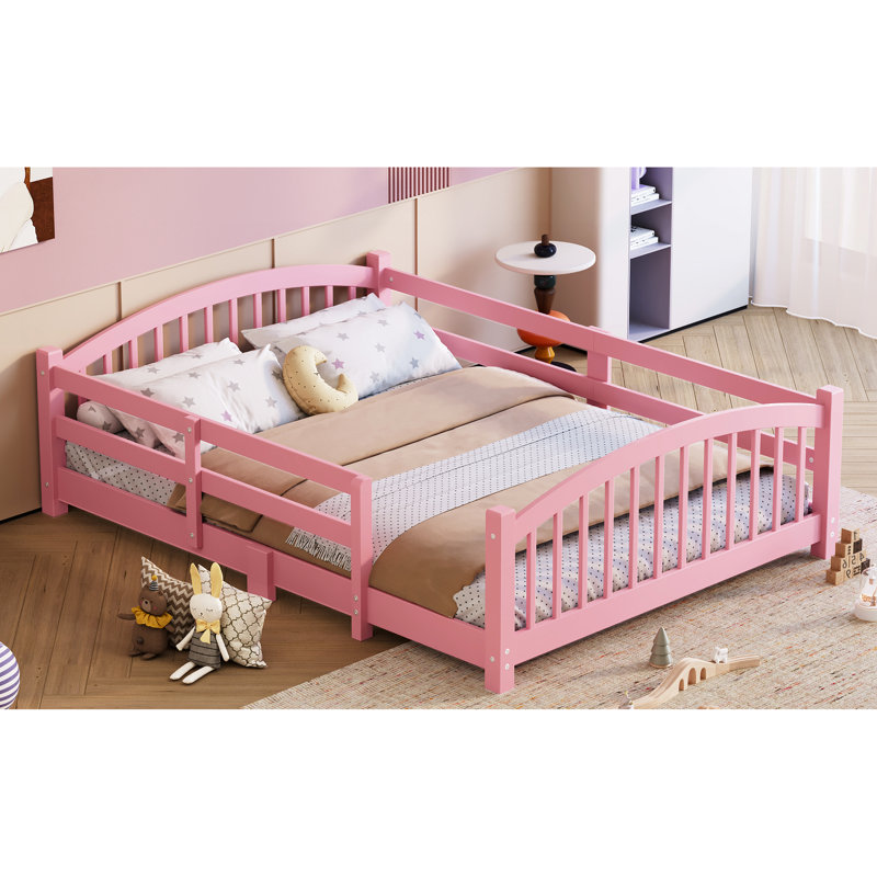 Bed, Floor Full Solid Wood Bed