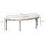 Banc de bout de lit semi-circulaire avec capitonnage, entrée de chambre rembourrée avec pieds en bois d'hévéa, blanc cassé