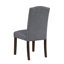 Ensemble de salle à manger 9 pièces, ensemble de salle à manger brun foncé et chaises grises rembourrées en tissu gris 8x