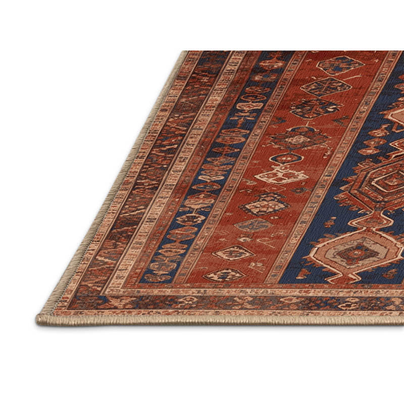 Tapis brun lavable à la machine, Rond 6 pi