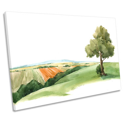 Landscape Countryside - Wrapped Canvas Painting