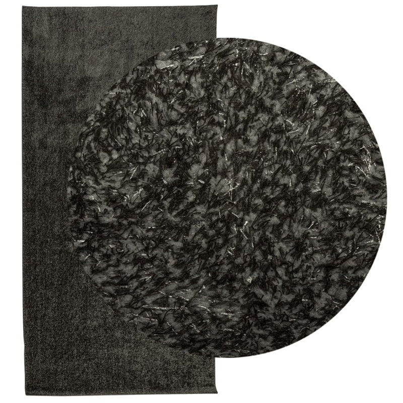 Rug "ISTAN" High Pile Shiny Look Anthracite, Rectangle 100 x 200cm