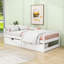 Lit plateforme simple en bois avec deux tiroirs de rangement-1789327943