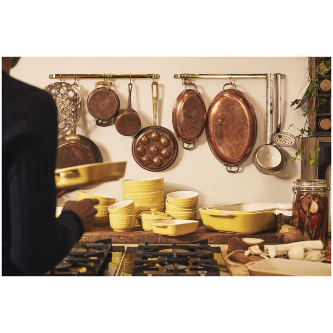 Ceramique 2-Piece Rectangular Baking Dish Set, Citron