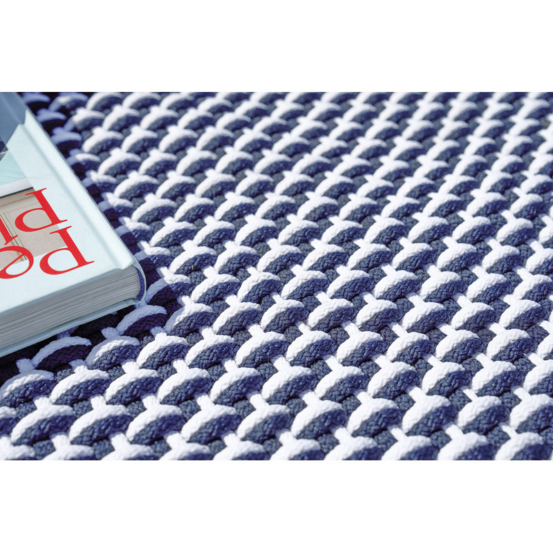 Harbor Rectangle Flatweave Polypropylene Indoor/Outdoor Area Rug, Blue/White, Rectangle 12' x 15'
