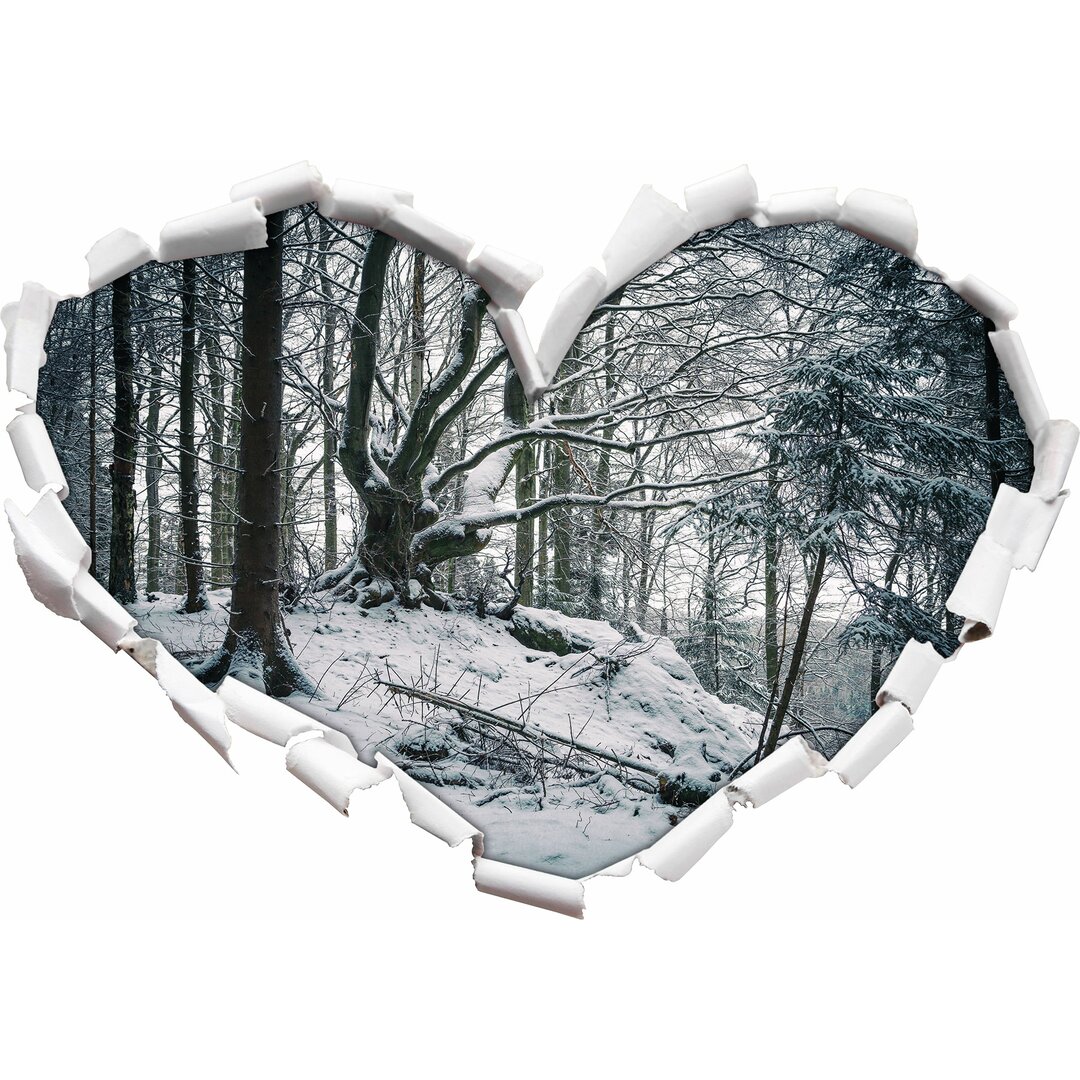 Wandtattoo Wundervoller Wald mit Schnee bedeckt