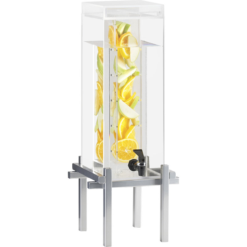 One By One Beverage Dispenser with Infusion Chamber, Black, 25.5" H x 10.25" W x 10.5" D