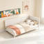 Lit de jour simple / canapé-lit en bois, design moderne Mid-Century avec accoudoirs et dossier élégants, polyvalent et robuste