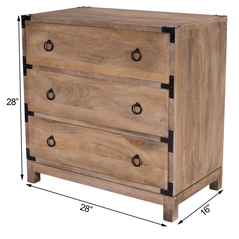 Radcliff 3 Drawer Accent Chest, Light Brown