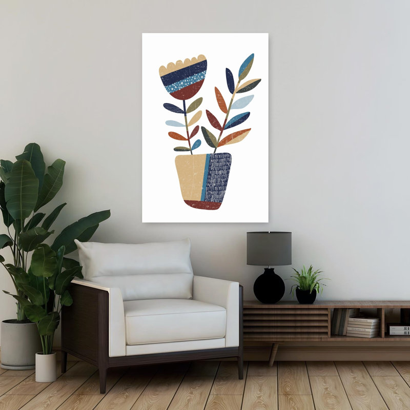 Art floral moderne abstrait géométrique 1, 36" H x 24" W