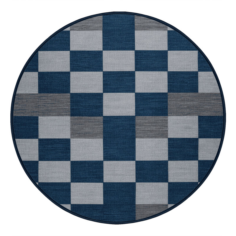 Machine Washable Botanical Brown Area Rug, Round 3'