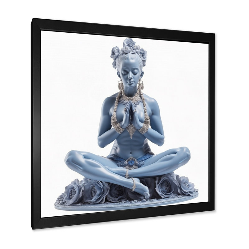 «Blue Yogini Elegant Grace Elevating Spirit» sur impression sur toile, H 16 po x l 16 po x P 1 po, Cadre simple noir