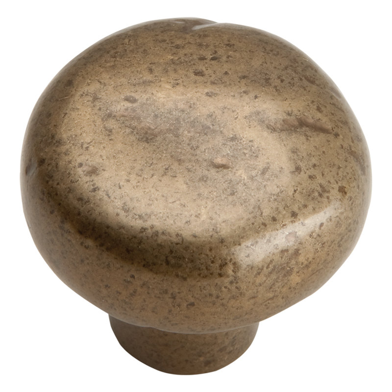 Distressed 1 3/8" Diameter Round Knob, Antique Champagne