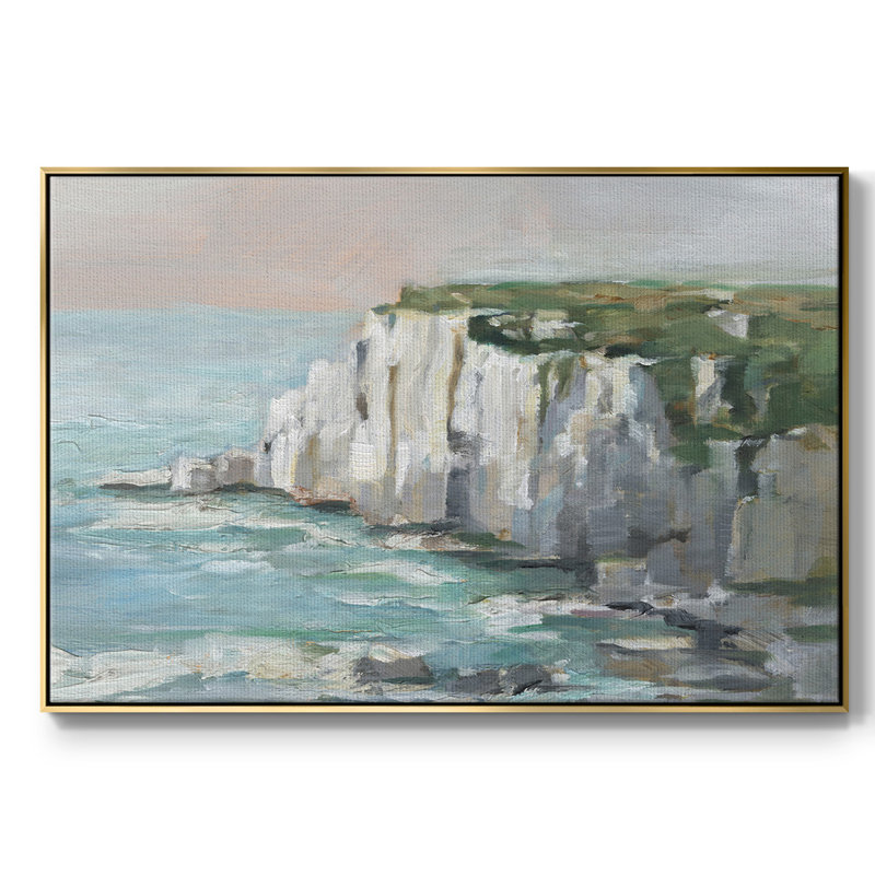 White Sea Cliff II, reproduction d'art sur toile, H 25 po x l 37 po x P 2 po, Blanc