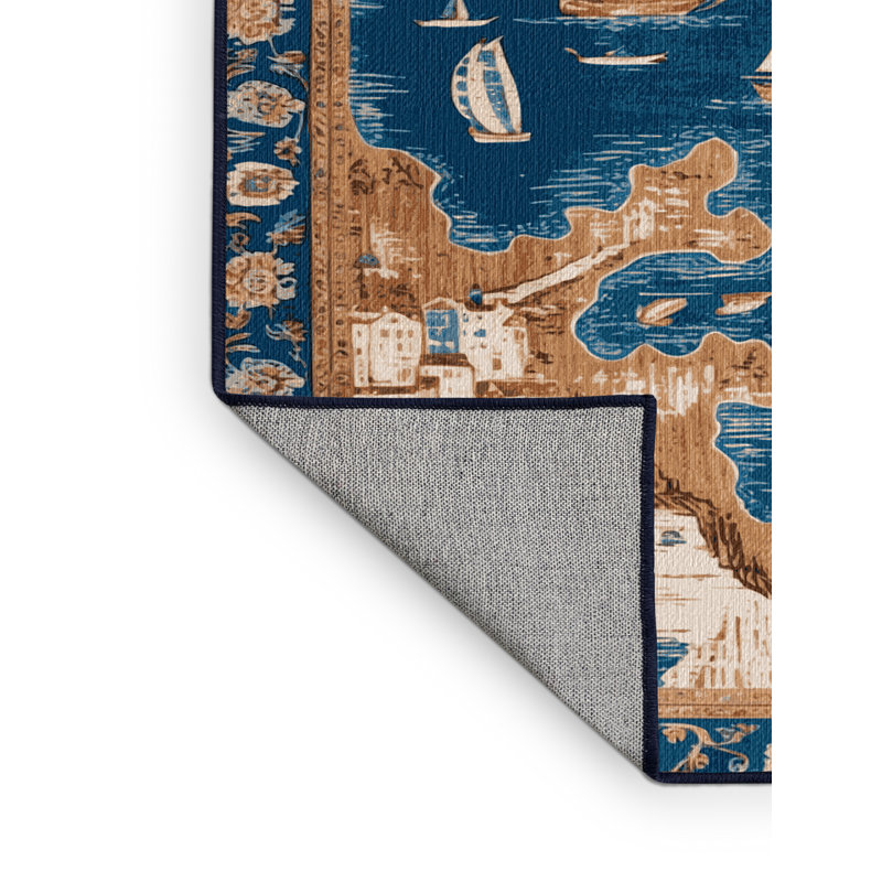  Tapis bord de mer lavable, Rectangulaire 3 pi x 5 pi