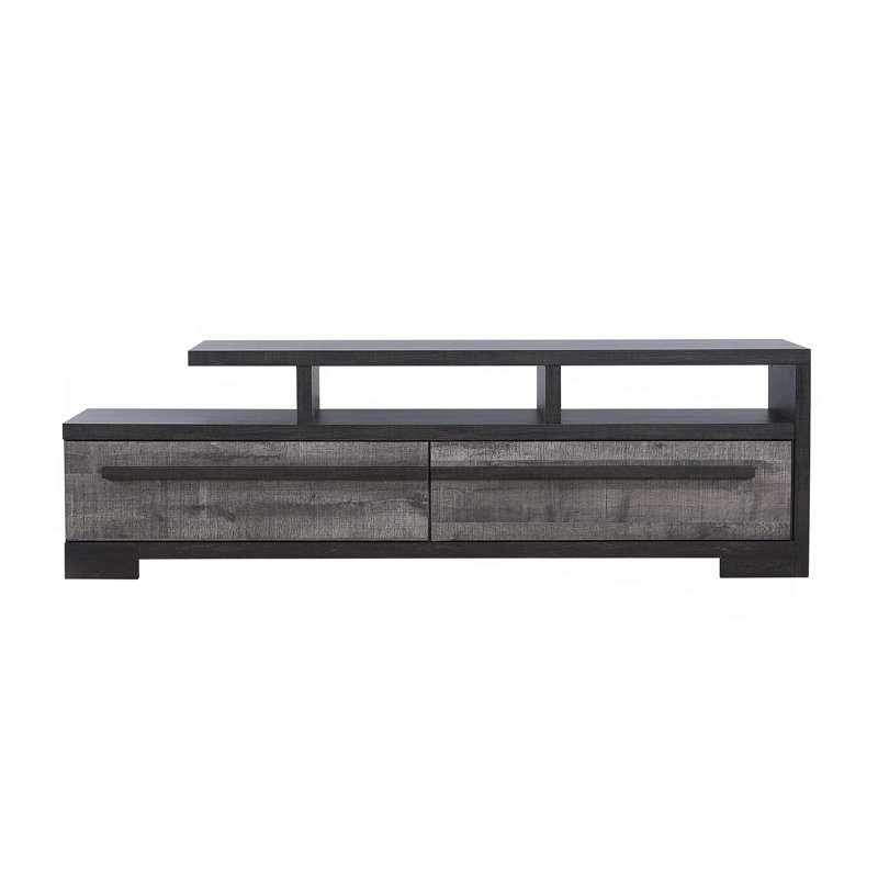 Meuble télé 1 pièce, H 21,7 po x L 71 po x l 15,5 po, Noir / blanc