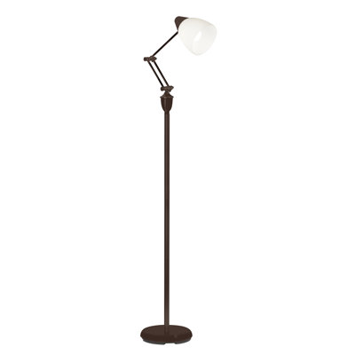 Webster Adjustable LED Floor Lamp Adjustable Glass Shade, Floor Step Switch