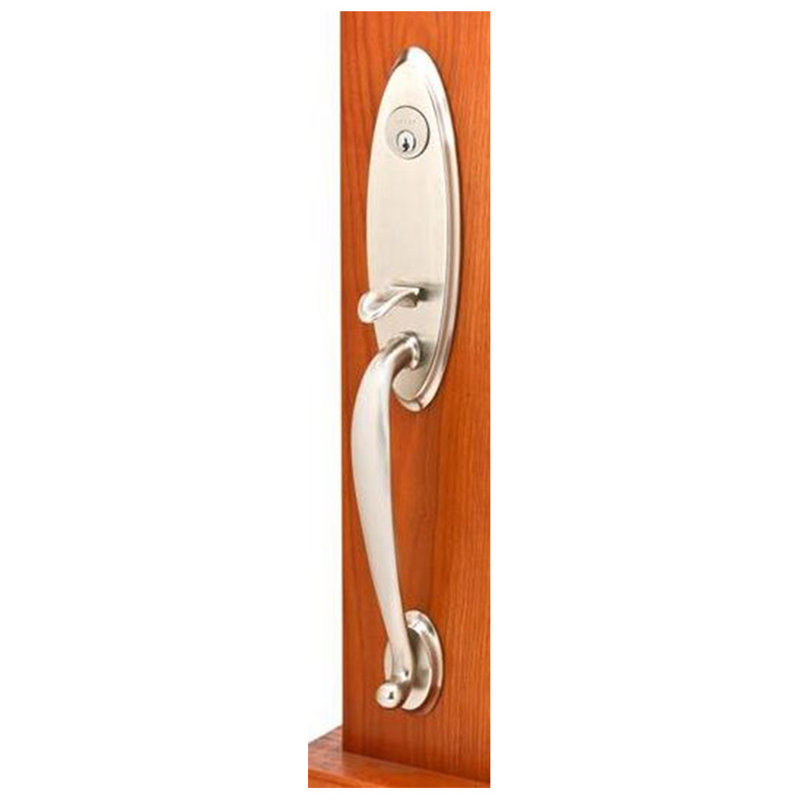 Entretoise tubulaire Emtek Marietta, Nickel satiné, Poignée transparente Astoria, Réversible