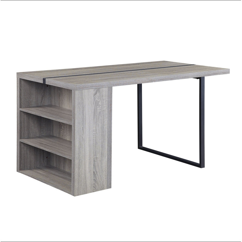 Table de salle à manger à 2 tablettes en chêne gris et noir