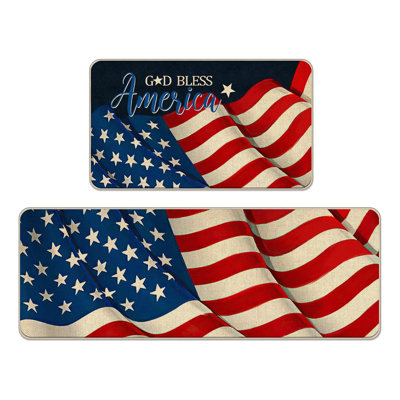  Patriotic Decor Kitchen Rug America Star Kitchen Mat Memorial Day Summer Floor Mat Home Decor