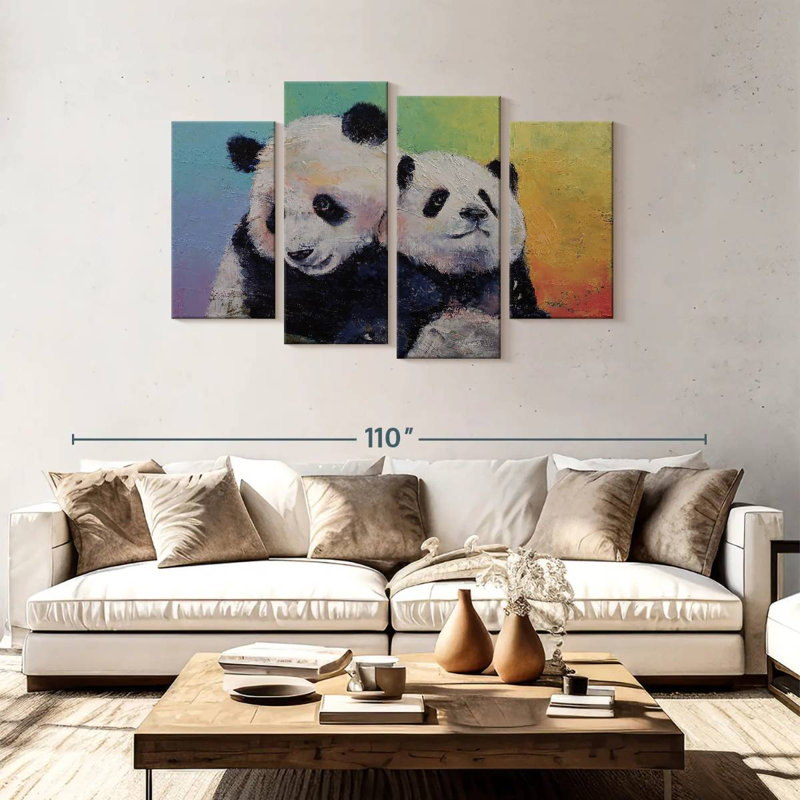 Brampt Panda Hugs, 48" H x 75" W