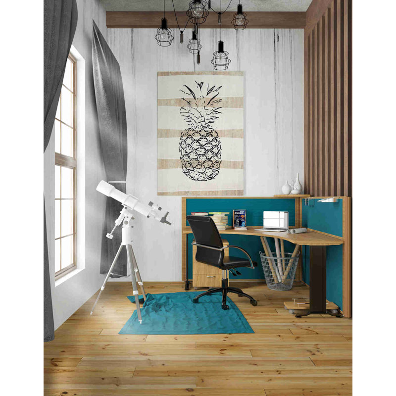 «Simple Stripes Pineapple» par Linda Woods, art mural sur toile, H 40 po x l 26 po x P 1,25 po