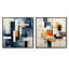 Chrysteen - Ensemble de 2 collages carrés à formes abstraites-101852410-101852414