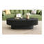 Table basse ovale élégante de 43,3 po avec plateau de 6,8 po d'épaisseur, table de bout tambour moderne de style crème, table centrale cannelée minimaliste avec base robuste pour le salon, assemblage facile, noir-318563881