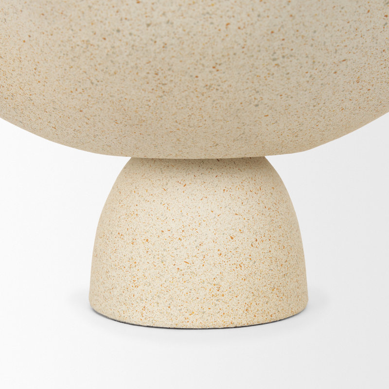 Bol décoratif en métal Sabine, H 6,75 po x l 15,55 po x P 11,22 po, Beige