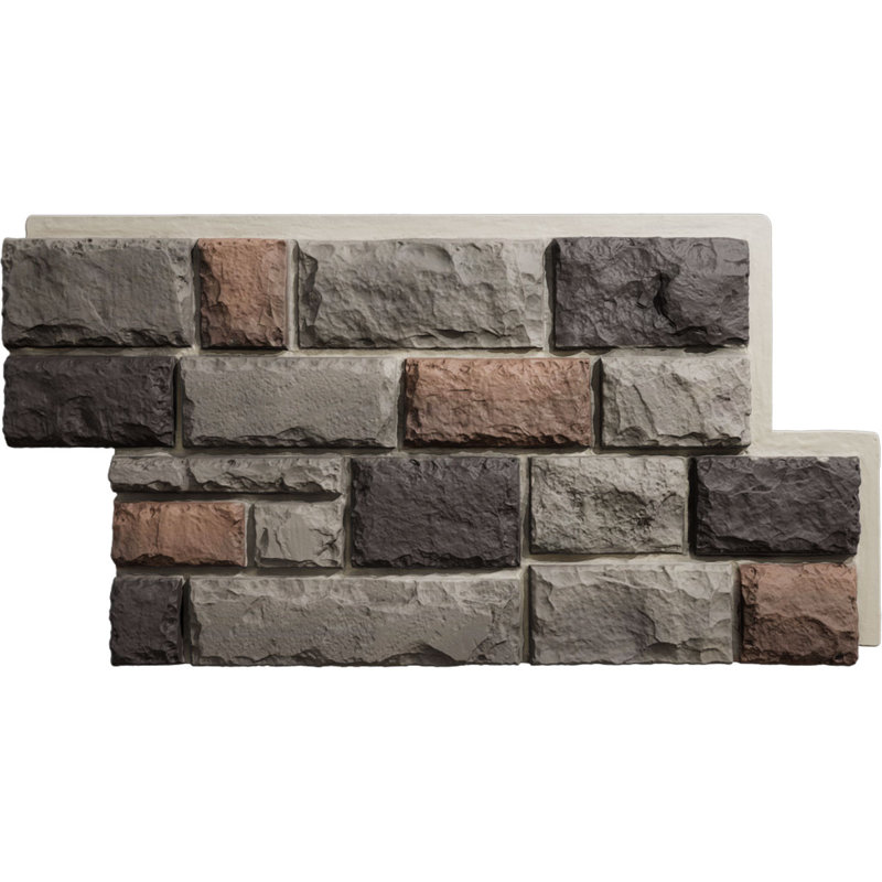 Panneau en faux pierre EverStone Regal, l 47 3/4 po x H 24 3/4 po x P 1 3/4 po, couleur fumée, Smolder