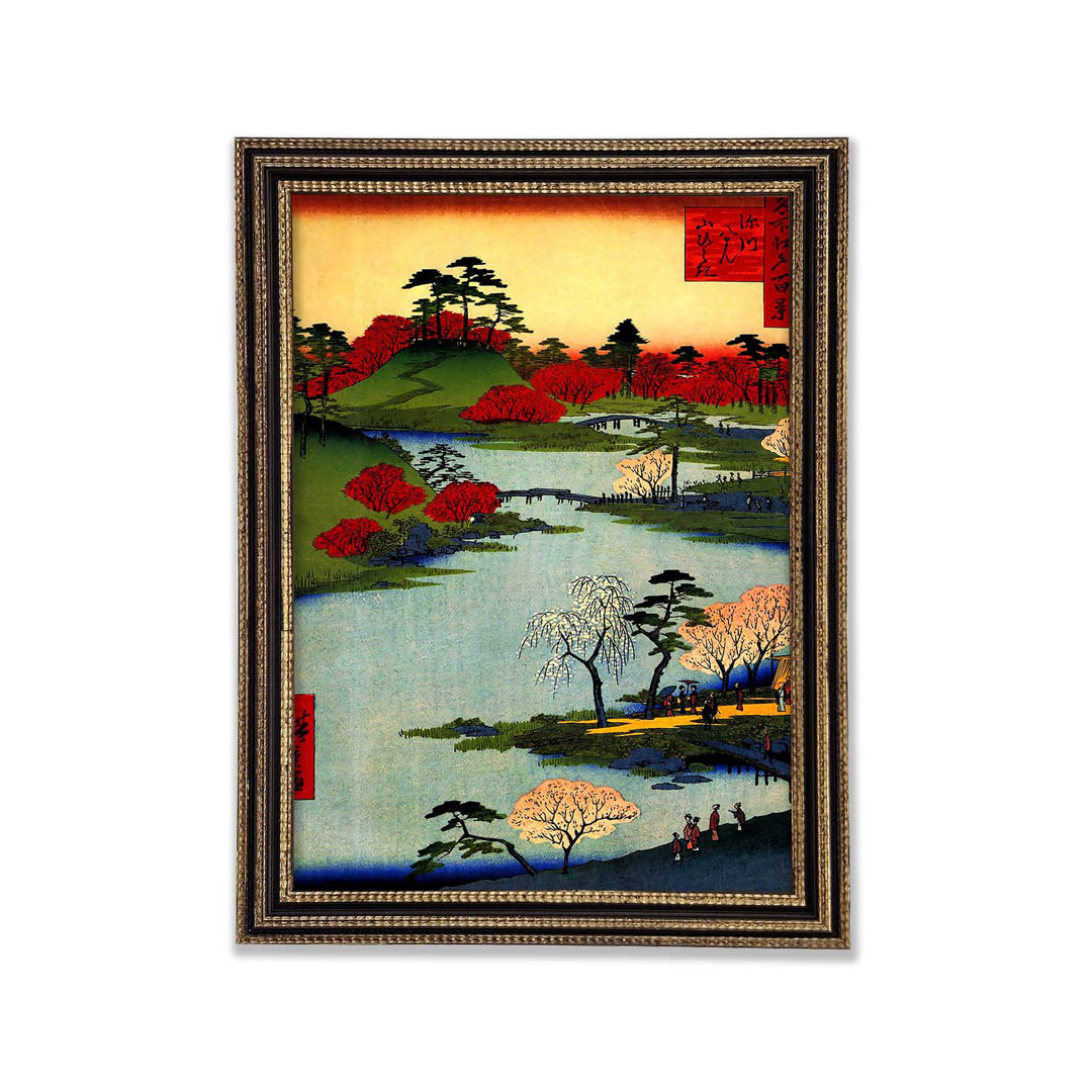 Hiroshige Open Garden At Fukagawa - Einzelner Bilderrahmen Kunstdrucke