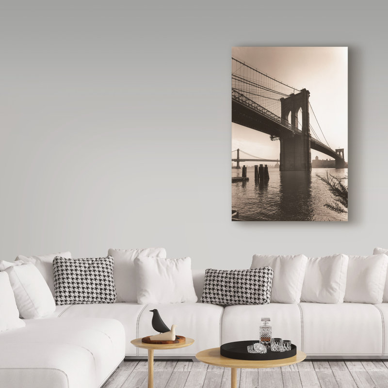 Avisha «Brooklyn Bridge 2», reproduction de photo sur toile tendue, H 32 po x l 22 po