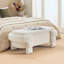 Banc de rangement ovale de 124 cm avec siège, banc à chaussures incurvé moderne et coffre à jouets pour l'entrée et le salon, beige-1706976033