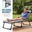 Lit de camp pliable pour adultes avec matelas, lit de camp pliant robuste avec oreiller réglable à 5 angles pour le soutien de bureau de randonnée 400 lb, gris-134018578