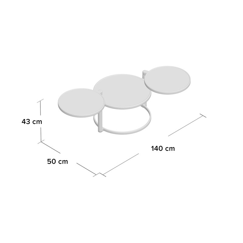 Rossmanite Trestle Coffee Table, Chrom, Transparent