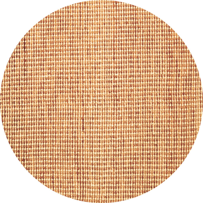 Tapis en laine / polyester tissé à la machine Druci brun / orange, Rond 7 pi