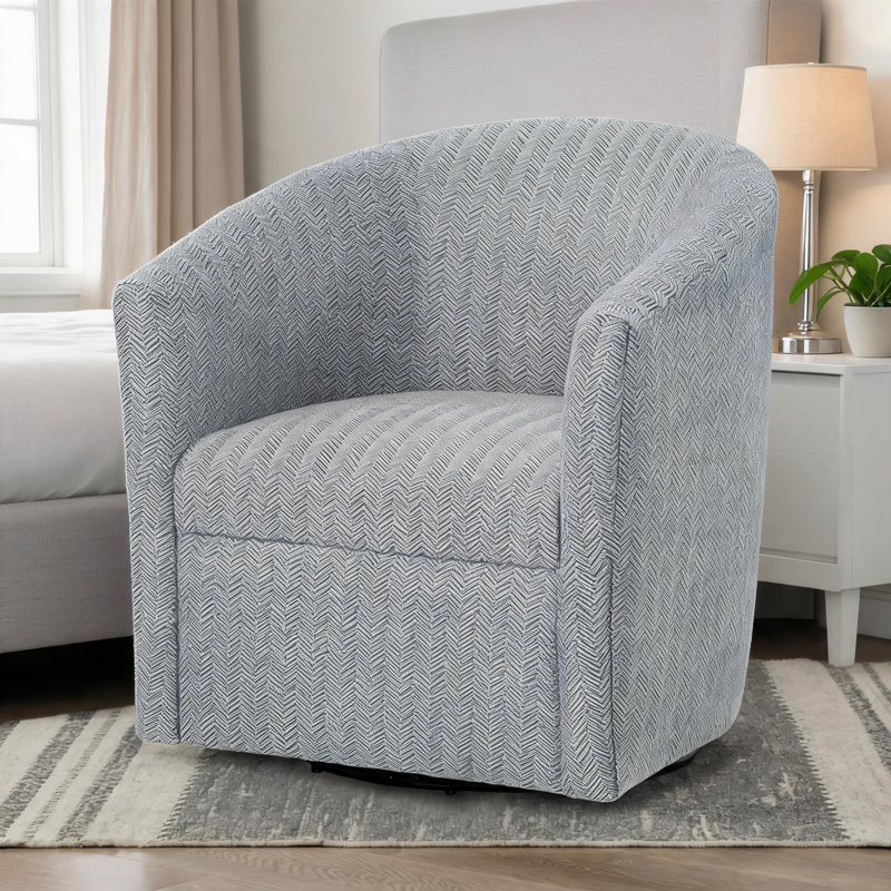 Fauteuil demi-tonneau pivotant 100% polyester riche à 360 degrés pivotant pour les petits espaces de vie et les chambres