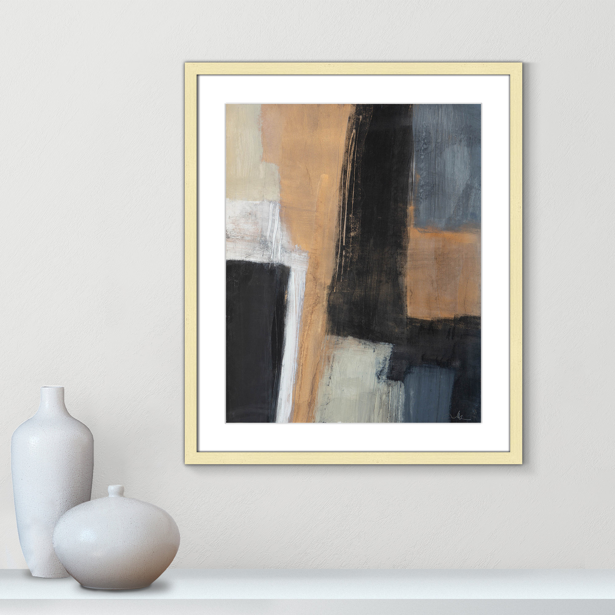 Metallic Slate I by Casa Fine Arts, Gold Matted Picture Framed, 25.5" H x 21.5" W x 1.25" D