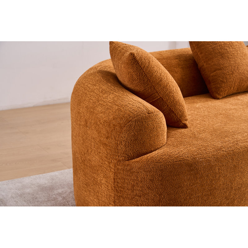 Canapé incurvé sans os, canapé modulaire à compression, haute densité, canapé-lit pour salon, chambre à coucher, salon, appartement (orange)