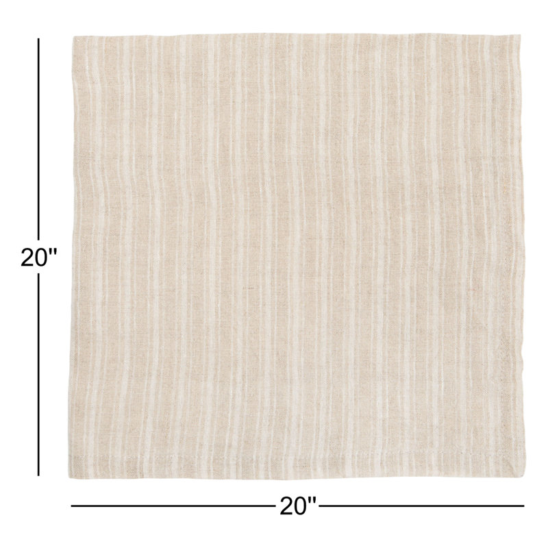 Bryars Linen Square Napkins, Natural/White