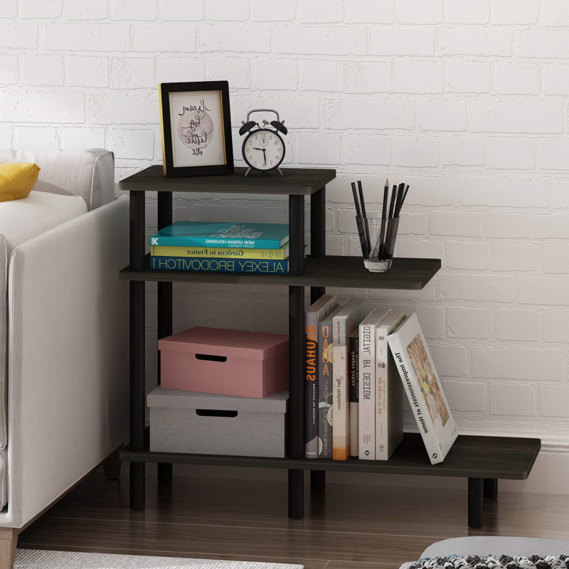 3-Tier Sofa Side Table in Espresso/Black