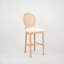 Tabourets de bar en bois French Country avec dossier rembourré et sièges rembourrés