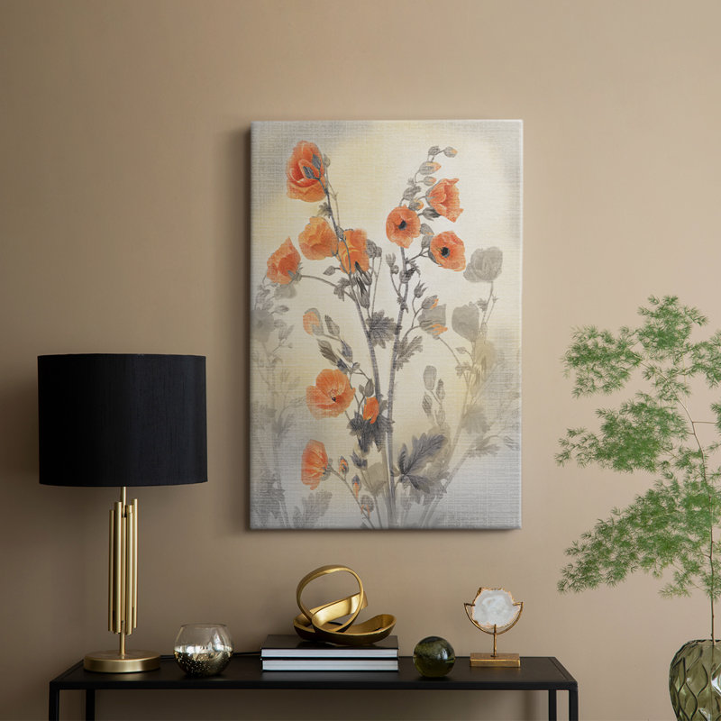 Coquelicot rouge - Cavas enveloppés de galerie, H 48 po x l 32 po