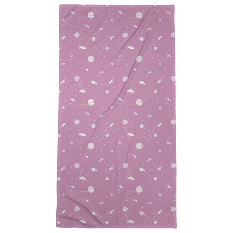 Serviette de bain à espace extérieur, Rose