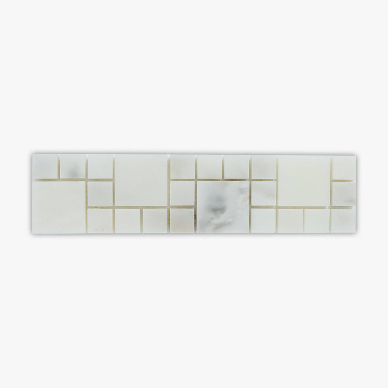 Carreau de mosaïque fantaisie en marbre 3 po x 12 po Calacatta