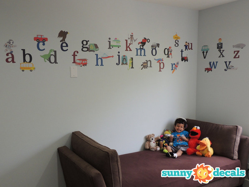 Décalcomanie murale en tissu alphabet