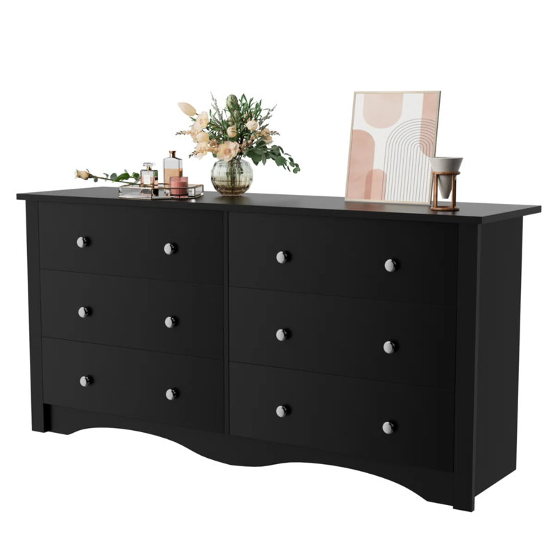 12 Drawer 116'' W Double Dresser, Black