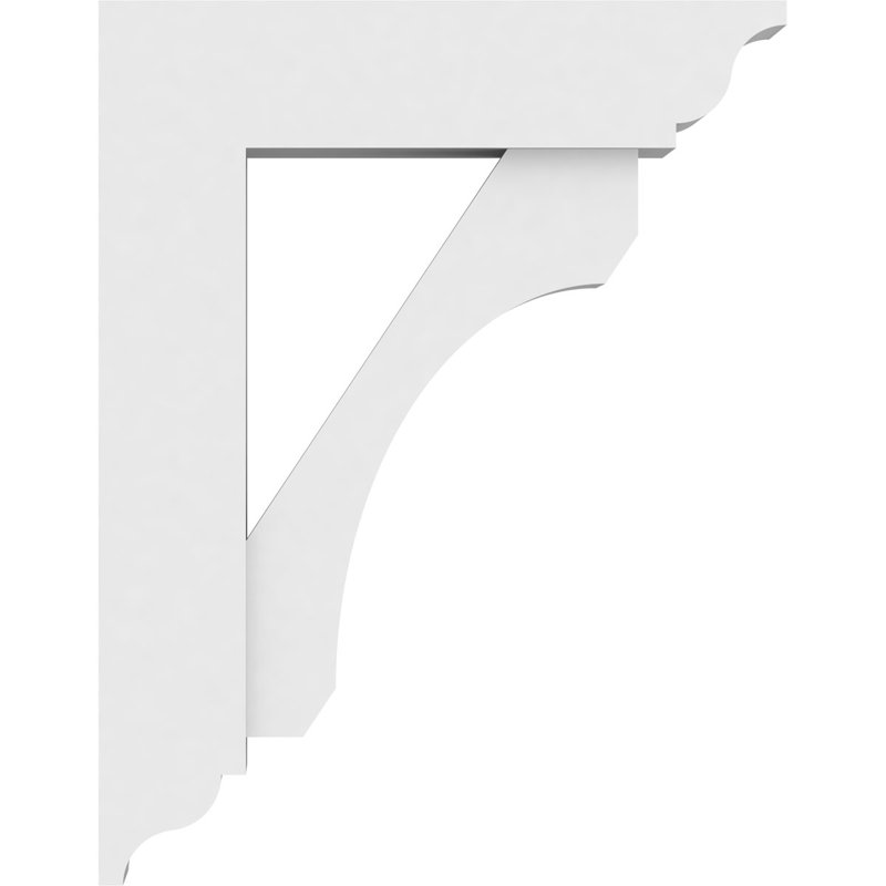 Standard Legacy Architectural Grade PVC Bracket With Traditional Ends, 18" H x 3" W x 14" D